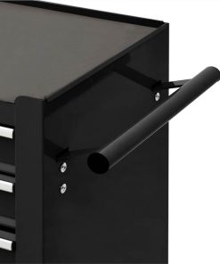 Tool Trolley With 4 Drawers Steel Black -Room Tool Trolley with 4 Drawers Steel Black 450922 4