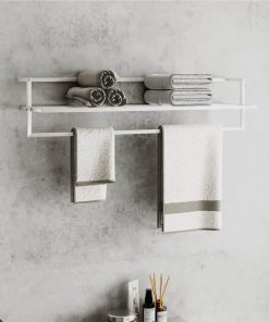 Towel Rack White 95x25x22 Cm Iron