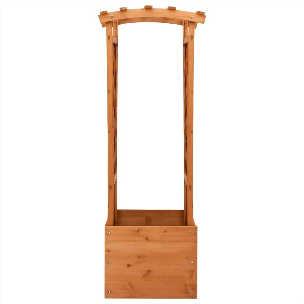 Trellis Planter With Arch 49x39x130 Cm Firwood - Image 2