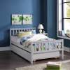 Twin Size Pull-out Combination Pine Bed Frame With Headboard And Footboard - Grey 1 Twin Size Pull-out Combination Pine Bed Frame With Headboard And Footboard - Grey -Room Twin Bed with Trundle Grey 456461 0