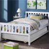 Twin Size Pull-out Combination Pine Bed Frame With Headboard And Footboard - White 2 Twin Size Pull-out Combination Pine Bed Frame With Headboard And Footboard - White -Room Twin Bed with trundle White 456460 0