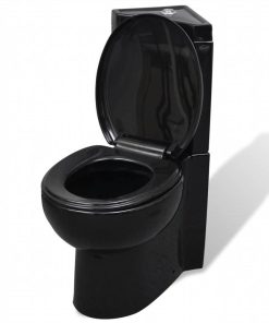 WC Ceramic Toilet Bathroom Corner Toilet Black