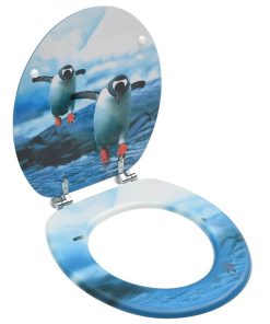 WC Toilet Seat With Lid MDF Penguin Design