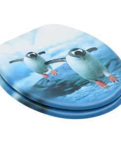 WC Toilet Seat With Lid MDF Penguin Design -Room WC Toilet Seat with Lid MDF Penguin Design 468714 2
