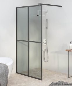 Walk-in Shower Screen 100x195cm Dark Tempered Glass