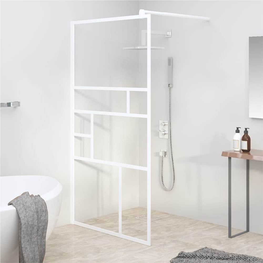 Walk-in Shower Wall 100x195 cm ESG Glass White Walk-in Shower Wall 100x195 Cm ESG Glass White -Room Walk in Shower Wall 100x195 cm ESG Glass White 513349 0