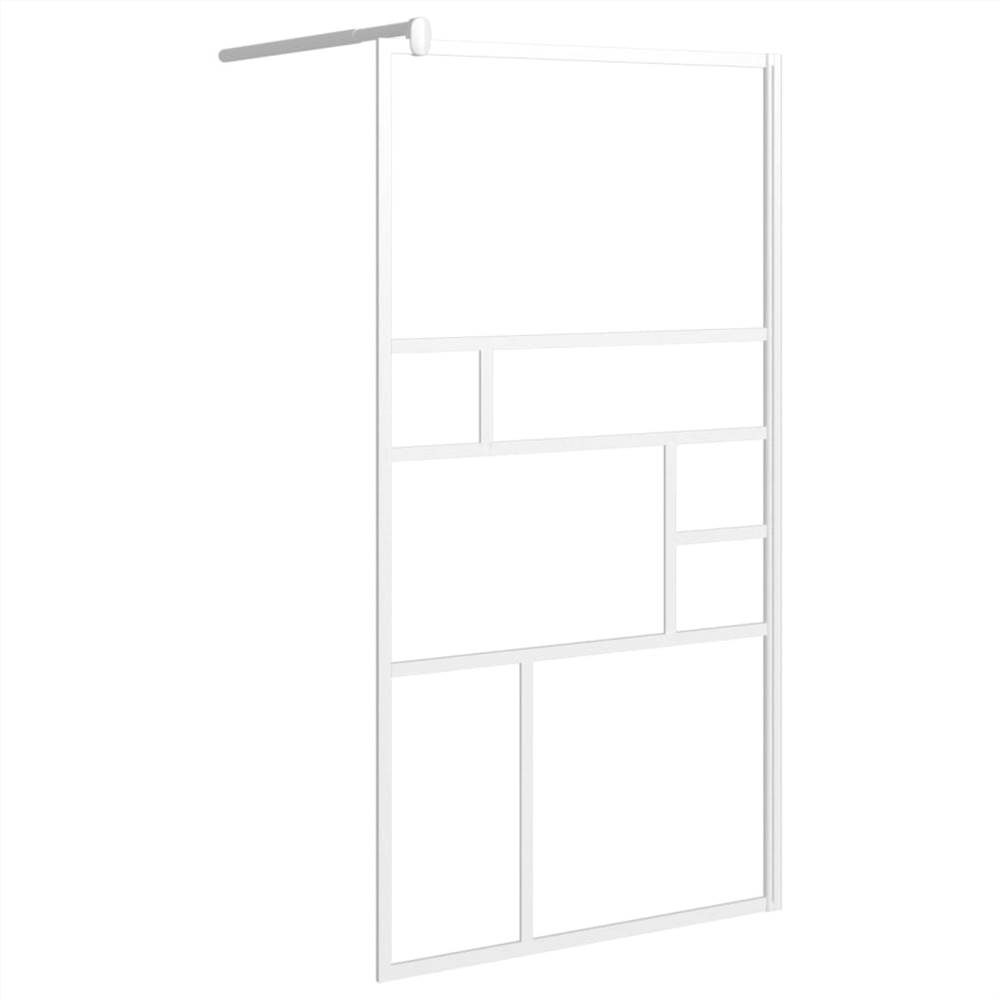 Walk-in Shower Wall 100x195 cm ESG Glass White Walk-in Shower Wall 100x195 Cm ESG Glass White -Room Walk in Shower Wall 100x195 cm ESG Glass White 513349 1
