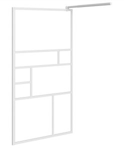 Walk-in Shower Wall 100x195 Cm ESG Glass White 5 Walk-in Shower Wall 100x195 Cm ESG Glass White -Room Walk in Shower Wall 100x195 cm ESG Glass White 513349 3