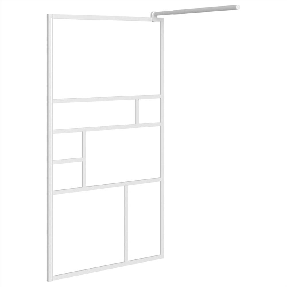 Walk-in Shower Wall 100x195 cm ESG Glass White Walk-in Shower Wall 100x195 Cm ESG Glass White -Room Walk in Shower Wall 100x195 cm ESG Glass White 513349 3