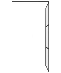 Walk-in Shower Wall 100x195 Cm Frosted ESG Glass Black -Room Walk in Shower Wall 100x195 cm Frosted ESG Glass Black 513306 4