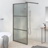 Walk-in Shower Wall 115x195cm Dark ESG Glass Black 2 Walk-in Shower Wall 115x195cm Dark ESG Glass Black -Room Walk in Shower Wall 115x195cm Dark ESG Glass Black 514106 0