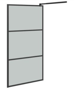 Walk-in Shower Wall 115x195cm Dark ESG Glass Black 5 Walk-in Shower Wall 115x195cm Dark ESG Glass Black -Room Walk in Shower Wall 115x195cm Dark ESG Glass Black 514106 3