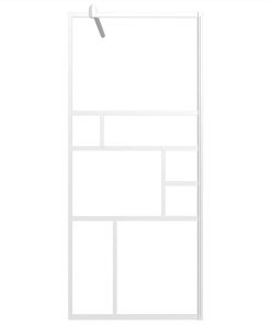 Walk-in Shower Wall 80x195 Cm ESG Glass White -Room Walk in Shower Wall 80x195 cm ESG Glass White 517665 2