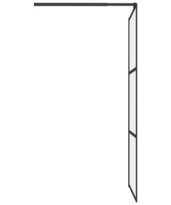 Walk-in Shower Wall 80x195 Cm Frosted ESG Glass Black -Room Walk in Shower Wall 80x195 cm Frosted ESG Glass Black 513346 4