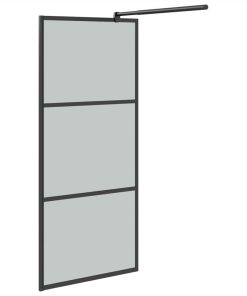 Walk-in Shower Wall 80x195cm Dark ESG Glass Black -Room Walk in Shower Wall 80x195cm Dark ESG Glass Black 514108 3