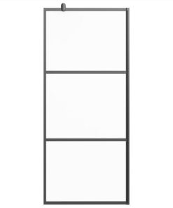 Walk-in Shower Wall 90x195 Cm Frosted ESG Glass Black 4 Walk-in Shower Wall 90x195 Cm Frosted ESG Glass Black -Room Walk in Shower Wall 90x195 cm Frosted ESG Glass Black 513348 2