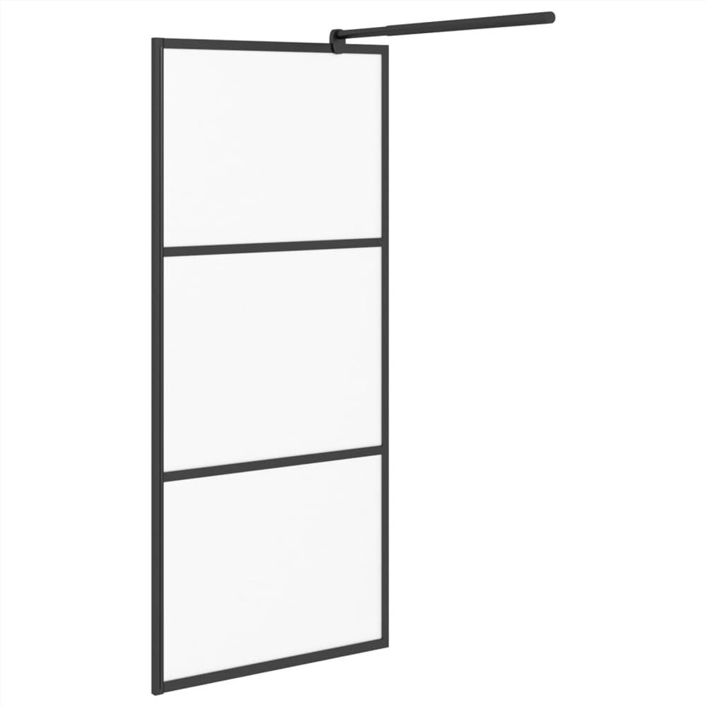 Walk-in Shower Wall 90x195 cm Frosted ESG Glass Black Walk-in Shower Wall 90x195 Cm Frosted ESG Glass Black -Room Walk in Shower Wall 90x195 cm Frosted ESG Glass Black 513348 3