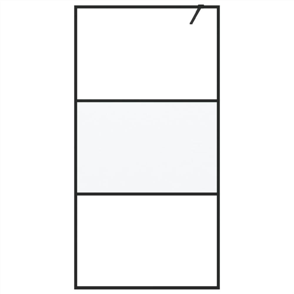 Walk-in Shower Wall Black 100x195 cm Half Frosted ESG Glass Walk-in Shower Wall Black 100x195 Cm Half Frosted ESG Glass -Room Walk in Shower Wall Black 100x195 cm Half Frosted ESG Glass 517697 2