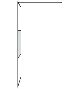 Walk-in Shower Wall Black 100x195 Cm Half Frosted ESG Glass 5 Walk-in Shower Wall Black 100x195 Cm Half Frosted ESG Glass -Room Walk in Shower Wall Black 100x195 cm Half Frosted ESG Glass 517697 3