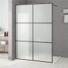 Walk-in Shower Wall Black 140x195 Cm Frosted ESG Glass -Room Walk in Shower Wall Black 140x195 cm Frosted ESG Glass 517690 0