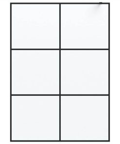 Walk-in Shower Wall Black 140x195 Cm Frosted ESG Glass -Room Walk in Shower Wall Black 140x195 cm Frosted ESG Glass 517690 2