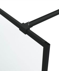 Walk-in Shower Wall Black 140x195 Cm Frosted ESG Glass -Room Walk in Shower Wall Black 140x195 cm Frosted ESG Glass 517690 5