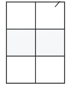 Walk-in Shower Wall Black 140x195 Cm Half Frosted ESG Glass 4 Walk-in Shower Wall Black 140x195 Cm Half Frosted ESG Glass -Room Walk in Shower Wall Black 140x195 cm Half Frosted ESG Glass 517684 2