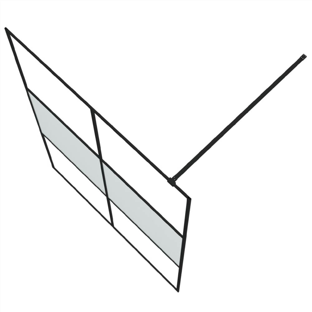 Walk-in Shower Wall Black 140x195 cm Half Frosted ESG Glass Walk-in Shower Wall Black 140x195 Cm Half Frosted ESG Glass -Room Walk in Shower Wall Black 140x195 cm Half Frosted ESG Glass 517684 4