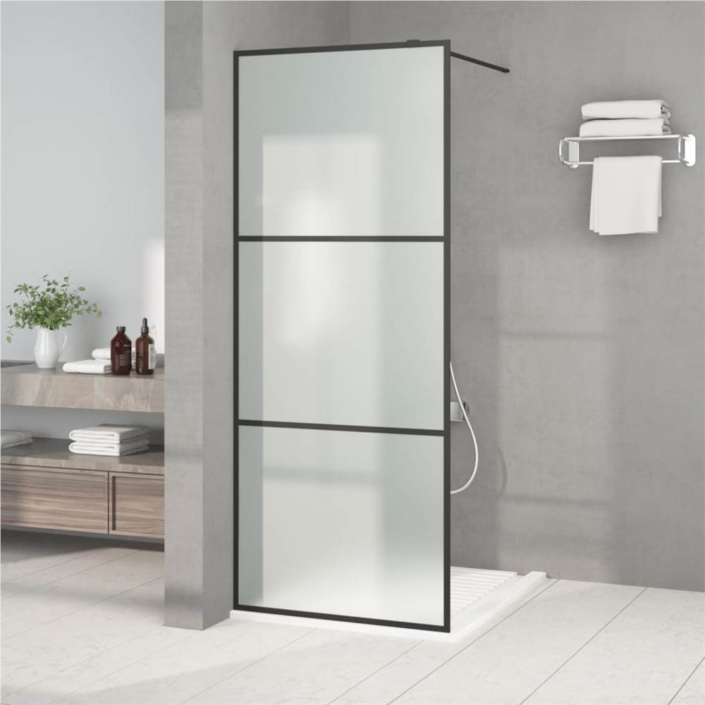 Walk-in Shower Wall Black 80x195 cm Frosted ESG Glass Walk-in Shower Wall Black 80x195 Cm Frosted ESG Glass -Room Walk in Shower Wall Black 80x195 cm Frosted ESG Glass 517687 0