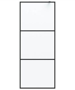 Walk-in Shower Wall Black 80x195 Cm Frosted ESG Glass 4 Walk-in Shower Wall Black 80x195 Cm Frosted ESG Glass -Room Walk in Shower Wall Black 80x195 cm Frosted ESG Glass 517687 2