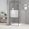 Walk-in Shower Wall Black 80x195 Cm Half Frosted ESG Glass -Room Walk in Shower Wall Black 80x195 cm Half Frosted ESG Glass 517689 0