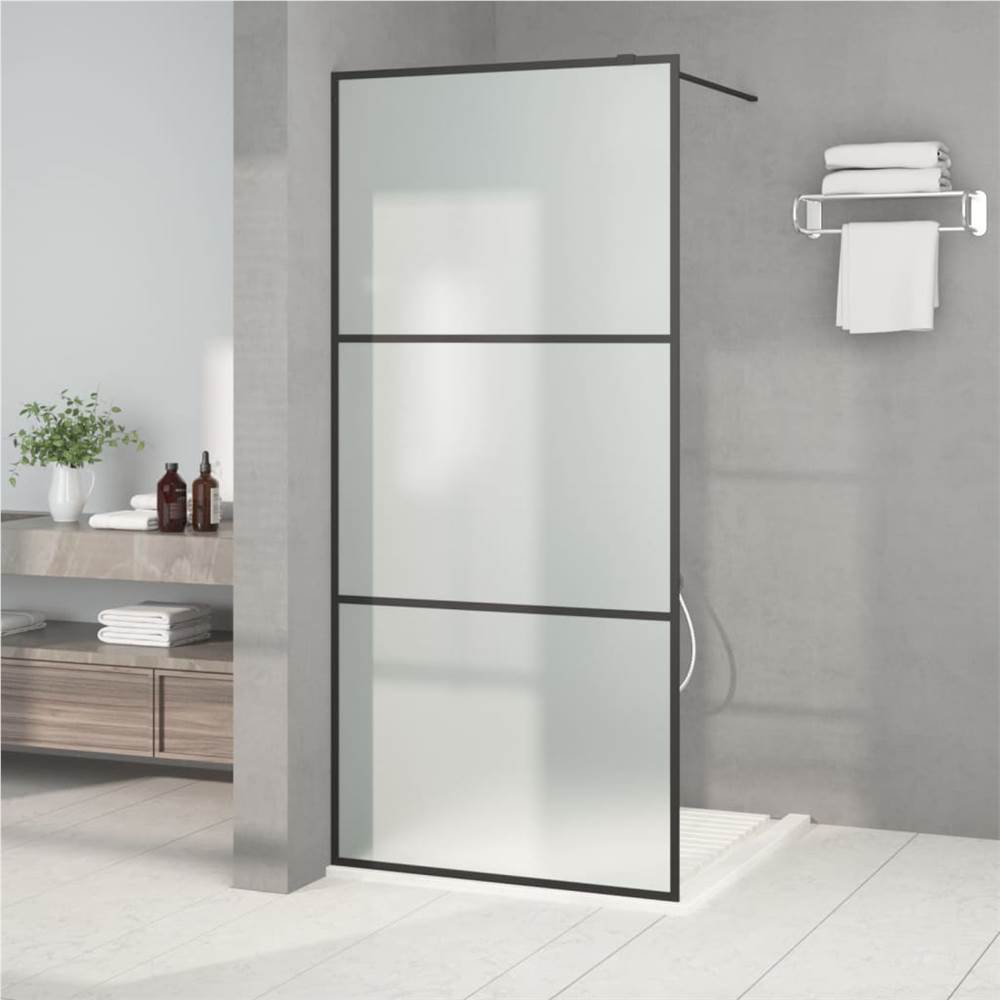 Walk-in Shower Wall Black 90x195 cm Frosted ESG Glass Walk-in Shower Wall Black 90x195 Cm Frosted ESG Glass -Room Walk in Shower Wall Black 90x195 cm Frosted ESG Glass 517700 0