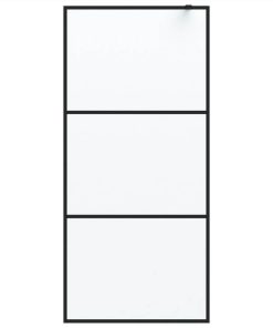 Walk-in Shower Wall Black 90x195 Cm Frosted ESG Glass 4 Walk-in Shower Wall Black 90x195 Cm Frosted ESG Glass -Room Walk in Shower Wall Black 90x195 cm Frosted ESG Glass 517700 2