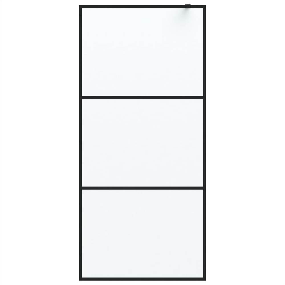Walk-in Shower Wall Black 90x195 cm Frosted ESG Glass Walk-in Shower Wall Black 90x195 Cm Frosted ESG Glass -Room Walk in Shower Wall Black 90x195 cm Frosted ESG Glass 517700 2