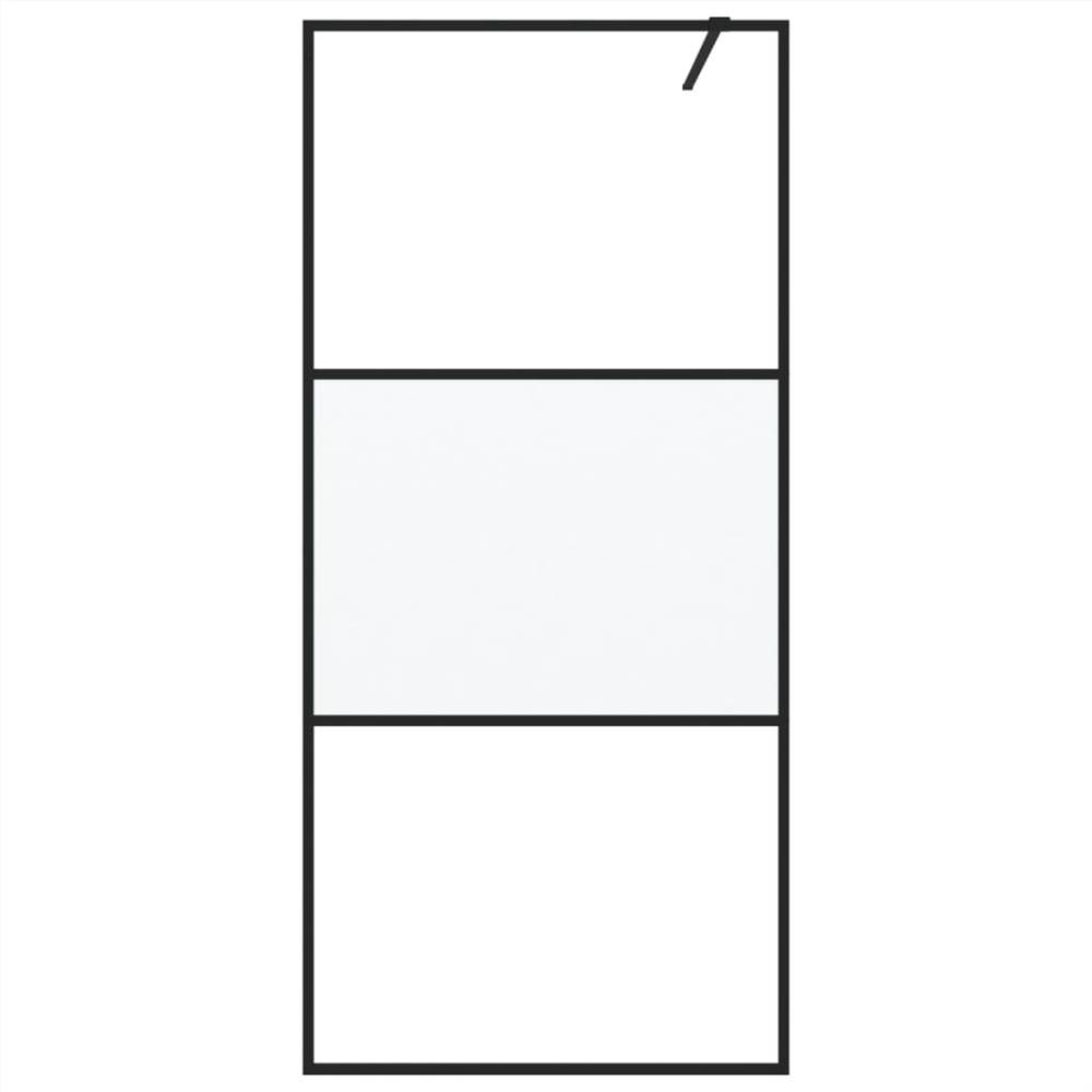 Walk-in Shower Wall Black 90x195 cm Half Frosted ESG Glass Walk-in Shower Wall Black 90x195 Cm Half Frosted ESG Glass -Room Walk in Shower Wall Black 90x195 cm Half Frosted ESG Glass 517686 2