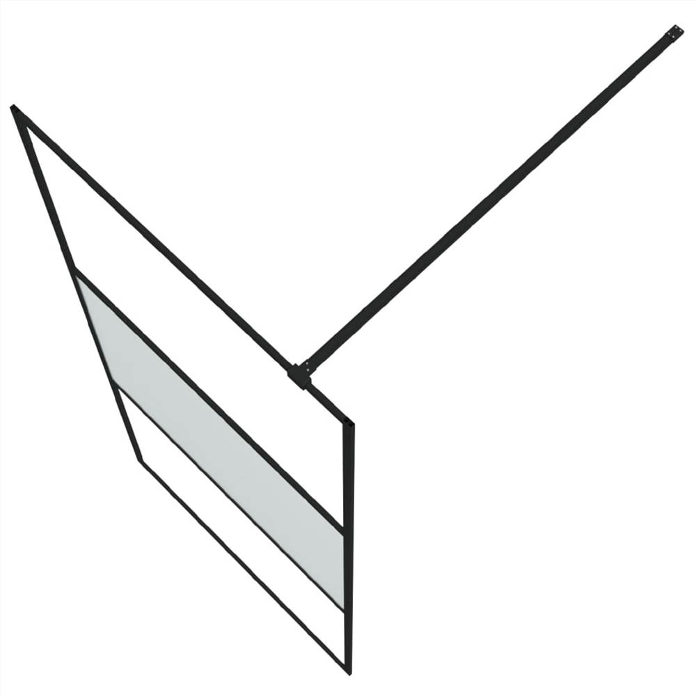 Walk-in Shower Wall Black 90x195 cm Half Frosted ESG Glass Walk-in Shower Wall Black 90x195 Cm Half Frosted ESG Glass -Room Walk in Shower Wall Black 90x195 cm Half Frosted ESG Glass 517686 4