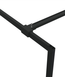 Walk-in Shower Wall Black 90x195 Cm Half Frosted ESG Glass 7 Walk-in Shower Wall Black 90x195 Cm Half Frosted ESG Glass -Room Walk in Shower Wall Black 90x195 cm Half Frosted ESG Glass 517686 5