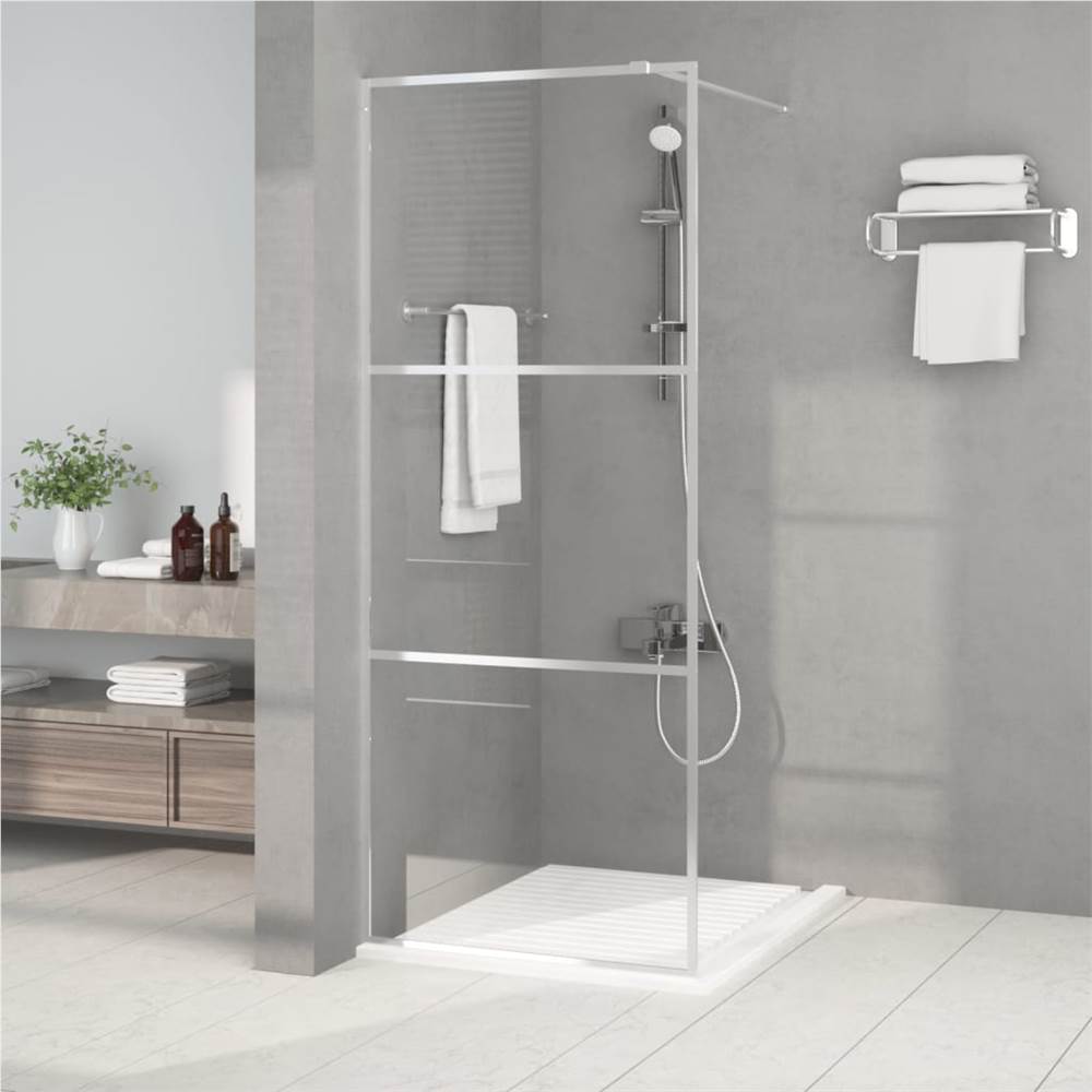 Walk-in Shower Wall Silver 80x195 cm Clear ESG Glass Walk-in Shower Wall Silver 80x195 Cm Clear ESG Glass -Room Walk in Shower Wall Silver 80x195 cm Clear ESG Glass 517696 0
