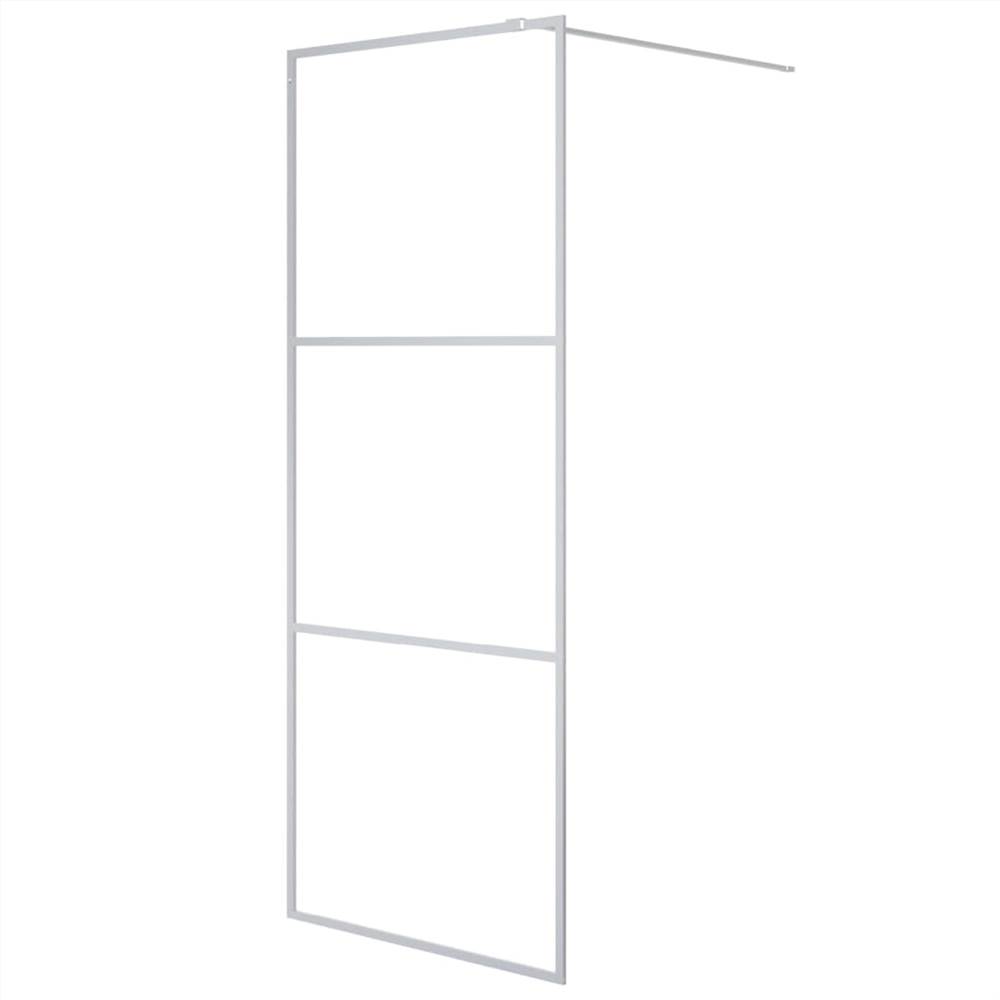 Walk-in Shower Wall Silver 80x195 cm Clear ESG Glass Walk-in Shower Wall Silver 80x195 Cm Clear ESG Glass -Room Walk in Shower Wall Silver 80x195 cm Clear ESG Glass 517696 1