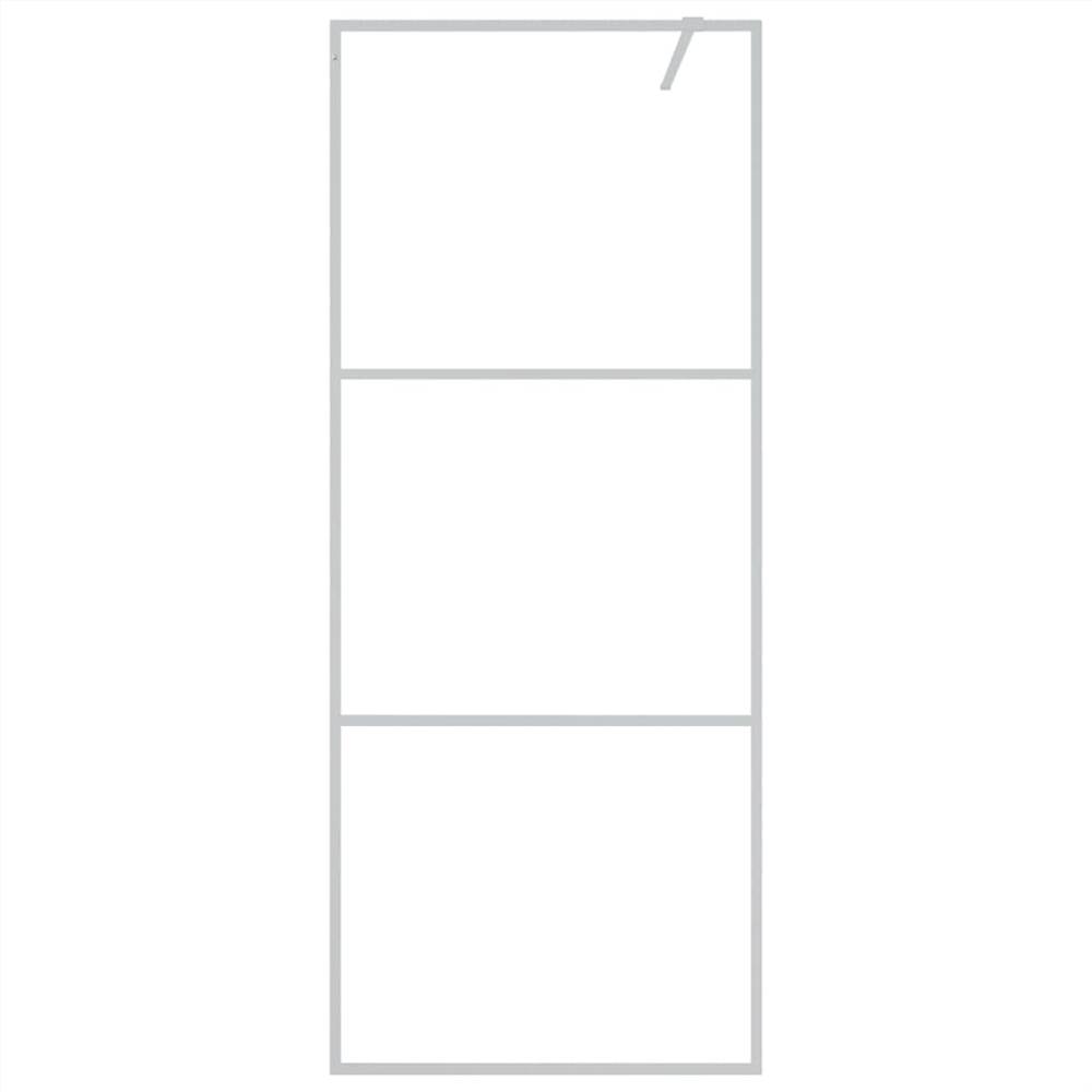 Walk-in Shower Wall Silver 80x195 cm Clear ESG Glass Walk-in Shower Wall Silver 80x195 Cm Clear ESG Glass -Room Walk in Shower Wall Silver 80x195 cm Clear ESG Glass 517696 2