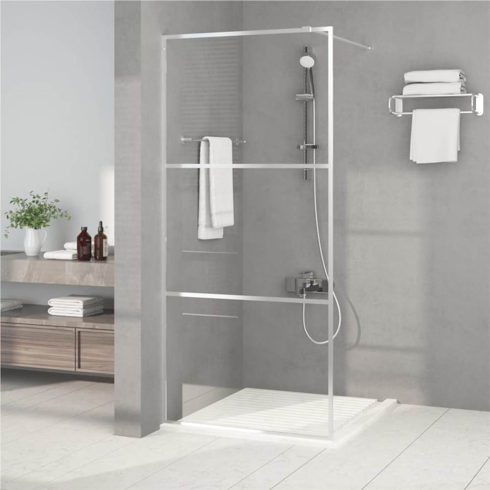 Walk-in Shower Wall Silver 90x195 cm Clear ESG Glass Walk-in Shower Wall Silver 90x195 Cm Clear ESG Glass -Room Walk in Shower Wall Silver 90x195 cm Clear ESG Glass 517688 0