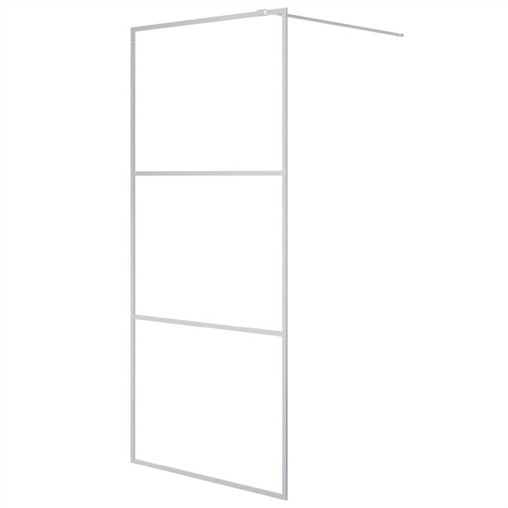 Walk-in Shower Wall Silver 90x195 cm Clear ESG Glass Walk-in Shower Wall Silver 90x195 Cm Clear ESG Glass -Room Walk in Shower Wall Silver 90x195 cm Clear ESG Glass 517688 1