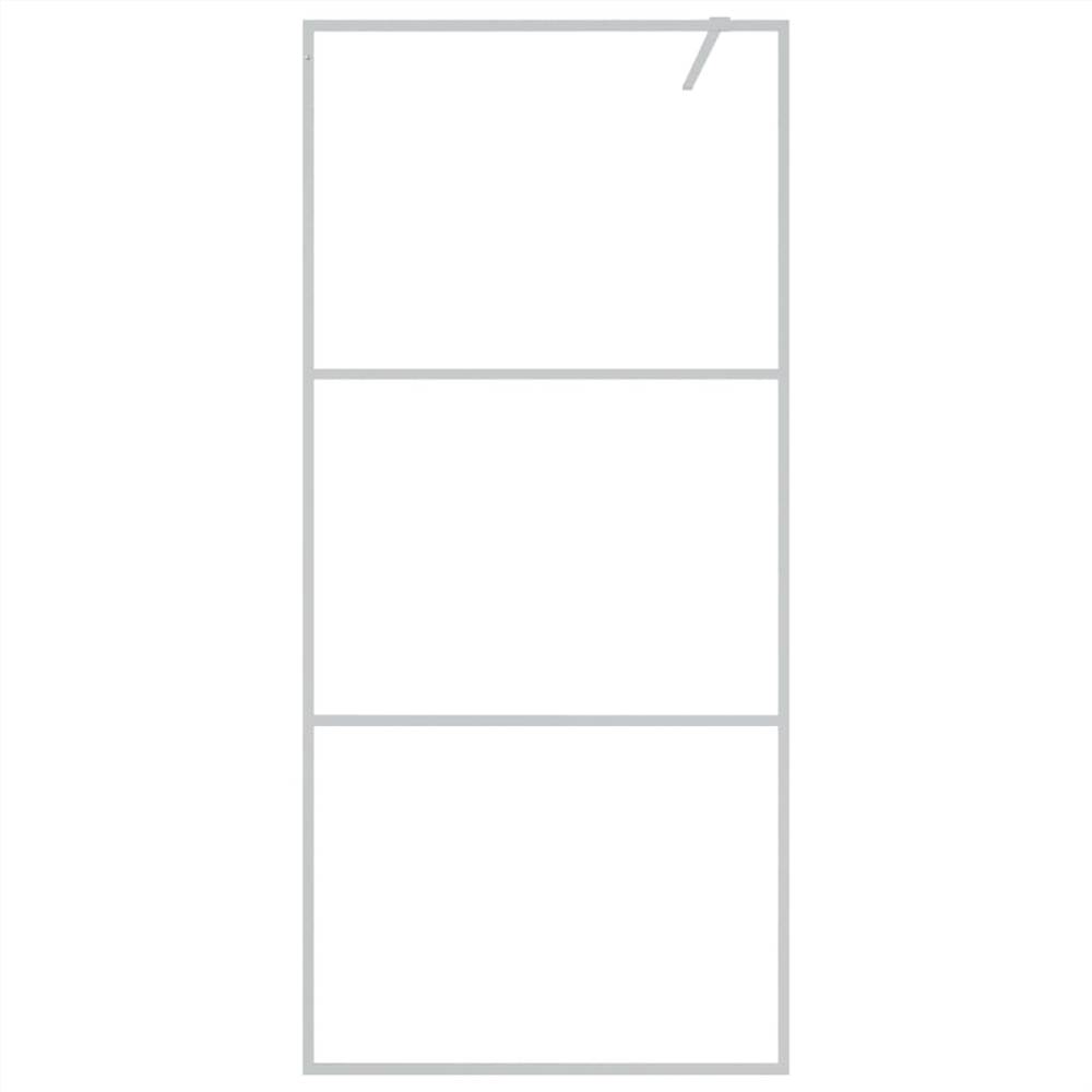 Walk-in Shower Wall Silver 90x195 cm Clear ESG Glass Walk-in Shower Wall Silver 90x195 Cm Clear ESG Glass -Room Walk in Shower Wall Silver 90x195 cm Clear ESG Glass 517688 2