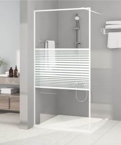 Walk-in Shower Wall White 100x195 Cm Clear ESG Glass