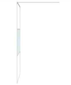 Walk-in Shower Wall White 100x195 Cm Clear ESG Glass -Room Walk in Shower Wall White 100x195 cm Clear ESG Glass 517713 3