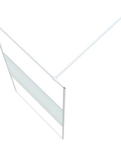 Walk-in Shower Wall White 100x195 Cm Clear ESG Glass -Room Walk in Shower Wall White 100x195 cm Clear ESG Glass 517713 4