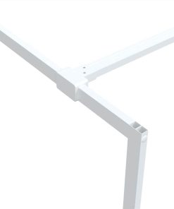 Walk-in Shower Wall White 100x195 Cm Clear ESG Glass -Room Walk in Shower Wall White 100x195 cm Clear ESG Glass 517713 5