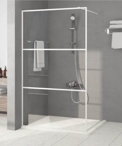 Walk-in Shower Wall White 115x195 Cm Clear ESG Glass