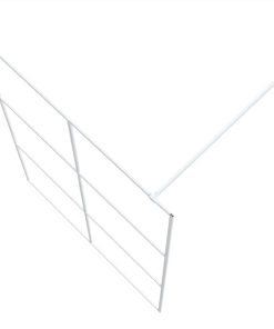 Walk-in Shower Wall White 140x195 Cm Clear ESG Glass -Room Walk in Shower Wall White 140x195 cm Clear ESG Glass 517702 4