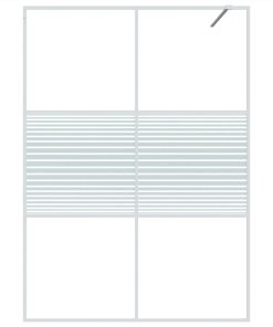 Walk-in Shower Wall White 140x195 Cm Clear ESG Glass 4 Walk-in Shower Wall White 140x195 Cm Clear ESG Glass -Room Walk in Shower Wall White 140x195 cm Clear ESG Glass 517720 2